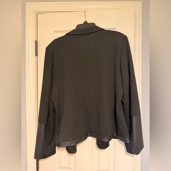 Ann Taylor Women's Black Blazer with Leather Accents - Picture 2 of 4